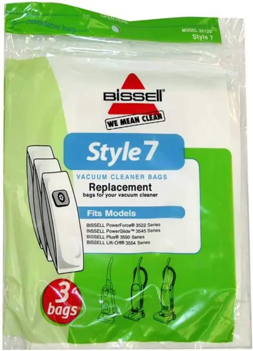 Bissell Style 7 3 Pack Vacuum Cleaner Bags, White, 3 Count